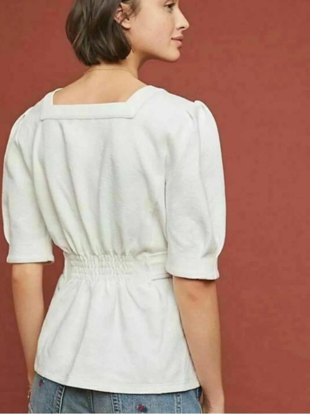 Anthropologie Barnette Puff-Sleeved Top, size XL